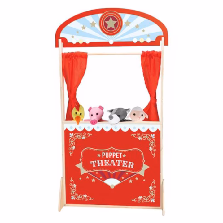 Set Teatru de Papusi cu 4 Figurine 57x20x104cm